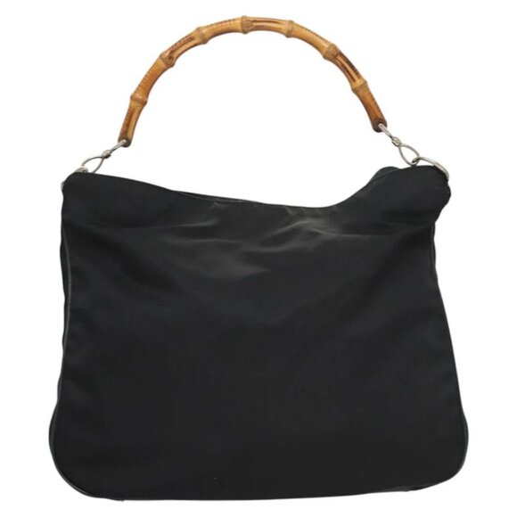 GUCCI Bamboo Hand Bag Canvas 2way Navy Silver - Picture 2 of 15